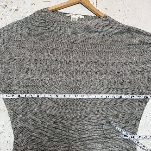 Max Studio Cable Knit Sweater XL Dolman Sleeve Silver Gray Metallic Winter Fall - Picture 9 of 11